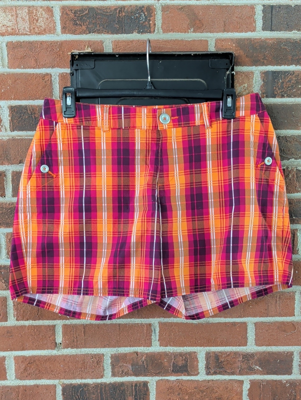 Lane Bryant Orange & Pink Plaid  Shorts Size 16
